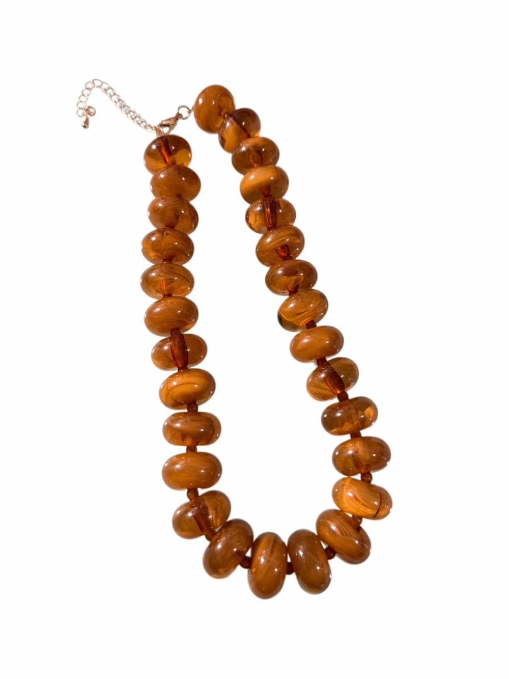 Amber-Tone Beaded Statement Necklace - Women Jewelry